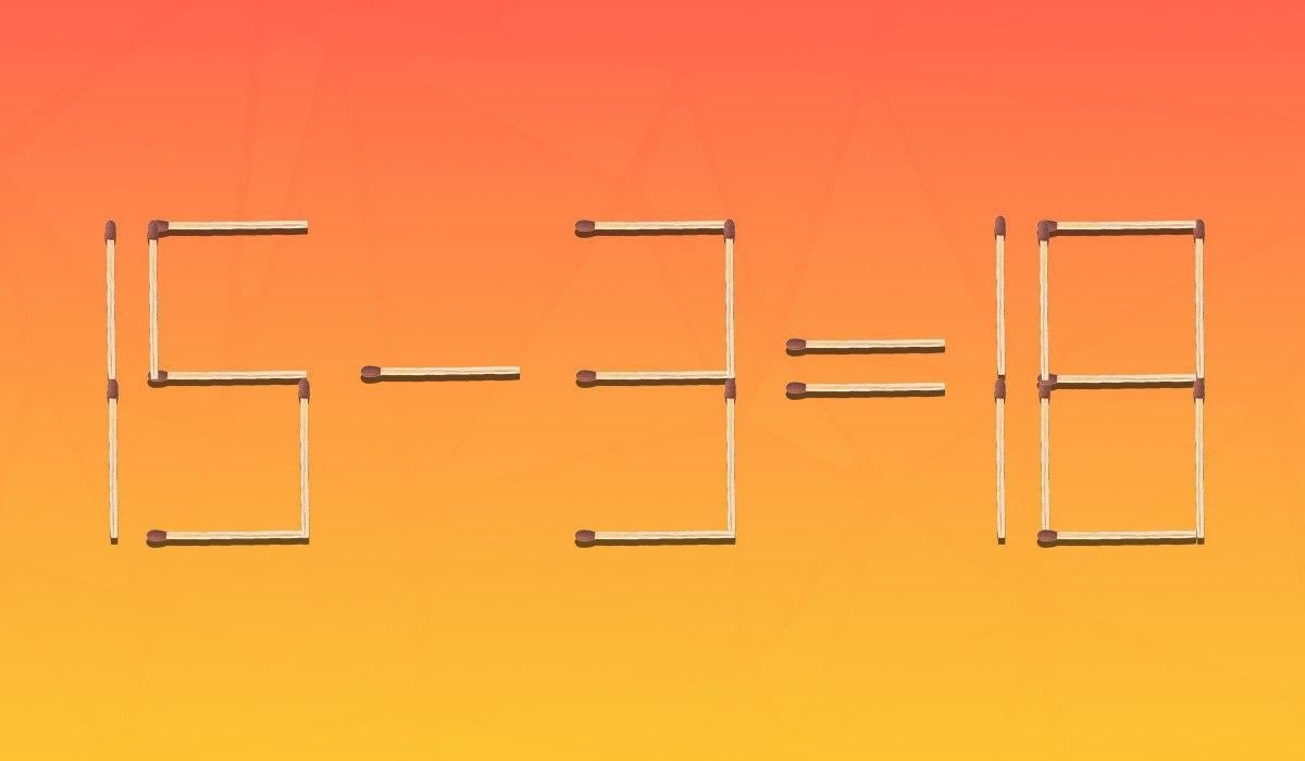 Πρέπει να μετακινήσετε μόνο 1 σπίρτο για να κάνετε την ισότητα σωστή: ένα πρόβλημα για ιδιοφυΐες